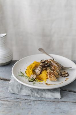 Kalfsoesters met butternutpuree en kastanjechampignons